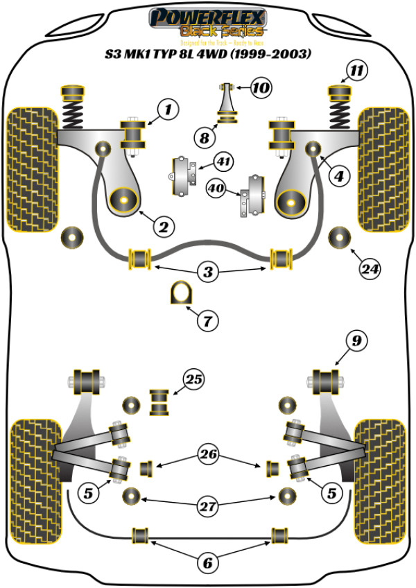 A3 / S3 MK1 8L 4WD (1999-2003) - Race diagram
