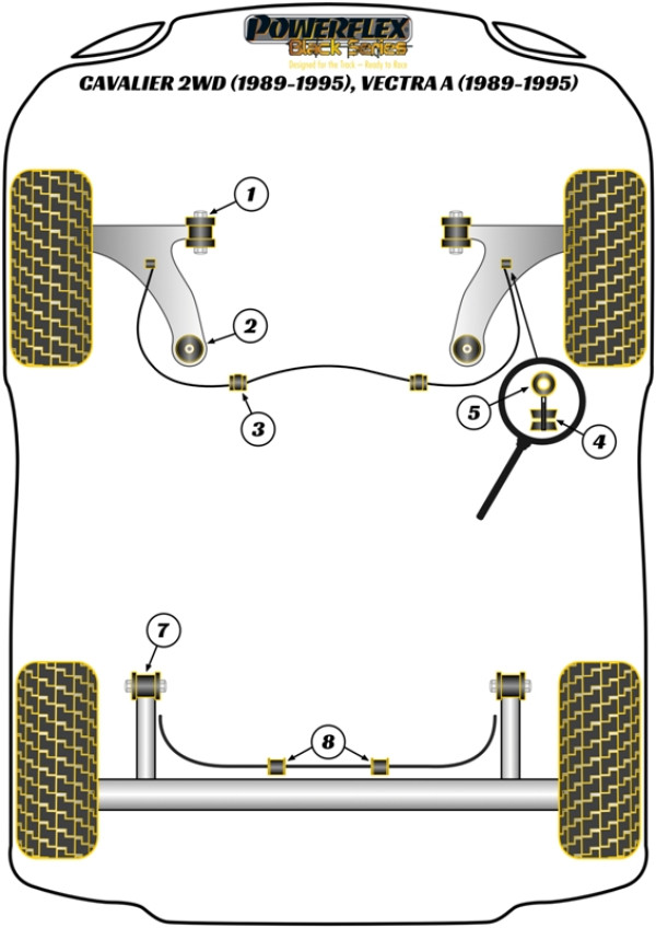 Cavalier 2WD (1989-1995), Vectra A (1989-1995) - Race diagram