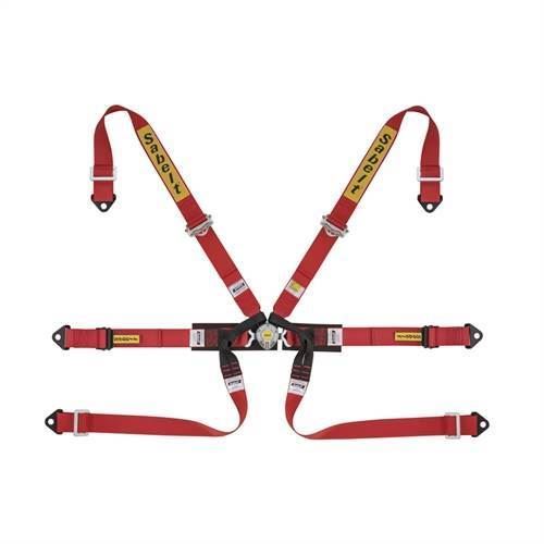 Sabelt 6 punkt sele 2"/2"/2". Selejustering i aluminium. Pull-Up model. FIA8853-2016 godkendt. 3 farve muligheder