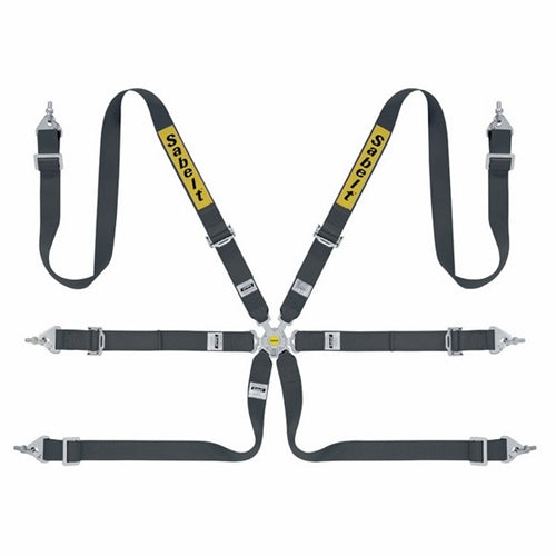 Sabelt 6 punkt sele 2"/2"/2". Selejustering i aluminium. Pull-Up model. FIA8853-2016 godkendt. 3 farve muligheder