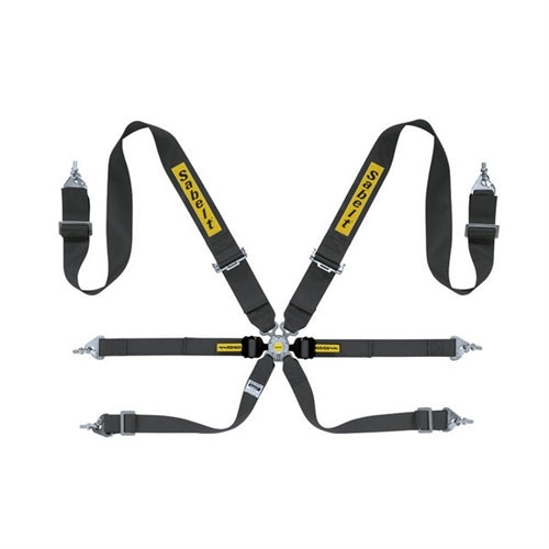 Sabelt 6 punkt sele 3"/2"/2". Selejustering i stål. Pull-Down model. FIA8853-2016 godkendt. 3 farve muligheder