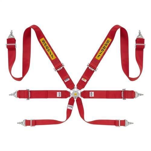Sabelt 6 punkt sele 3"/3"/2". Selejustering i stål. Pull-Up model. FIA8853-2016 godkendt. 3 farve muligheder