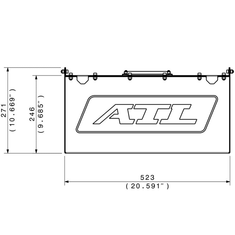 ATL kasse til Saver 45 liters benzintank. Aluminium