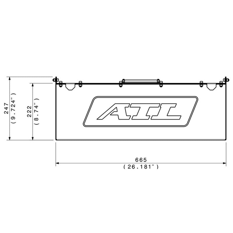 ATL kasse til Saver 80 liters benzintank. Aluminium