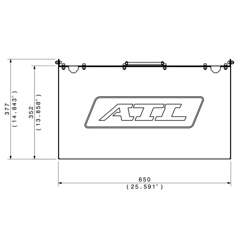 ATL kasse til Saver 80 liters benzintank. Aluminium