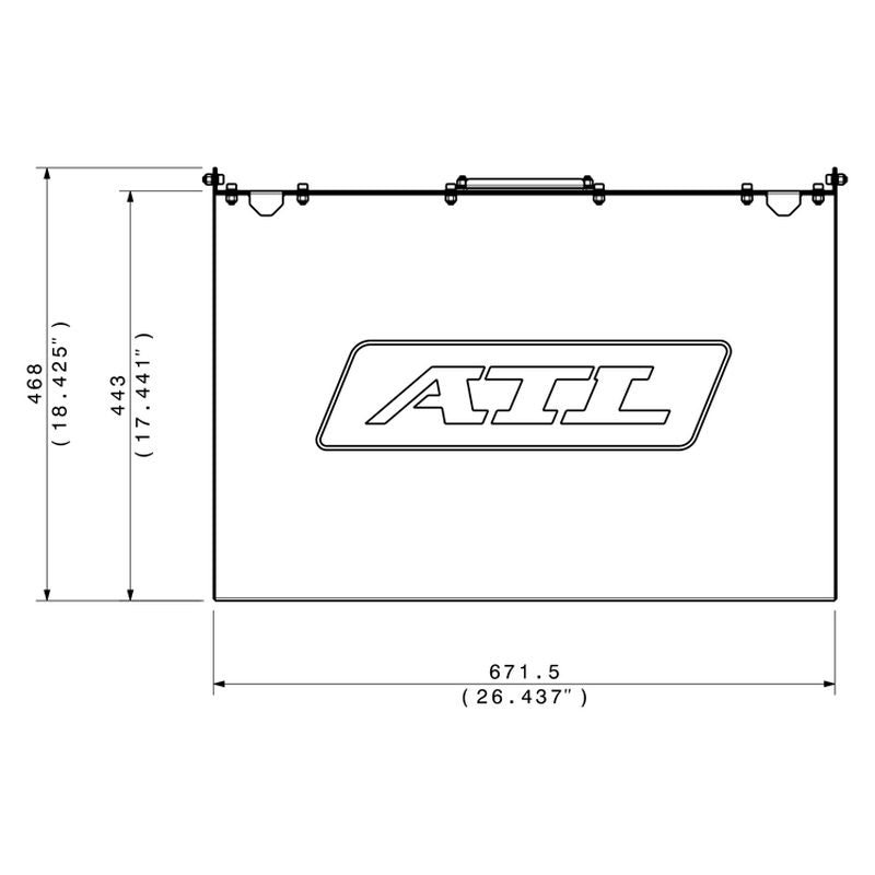 ATL kasse til Saver 120 liters benzintank. Aluminium.