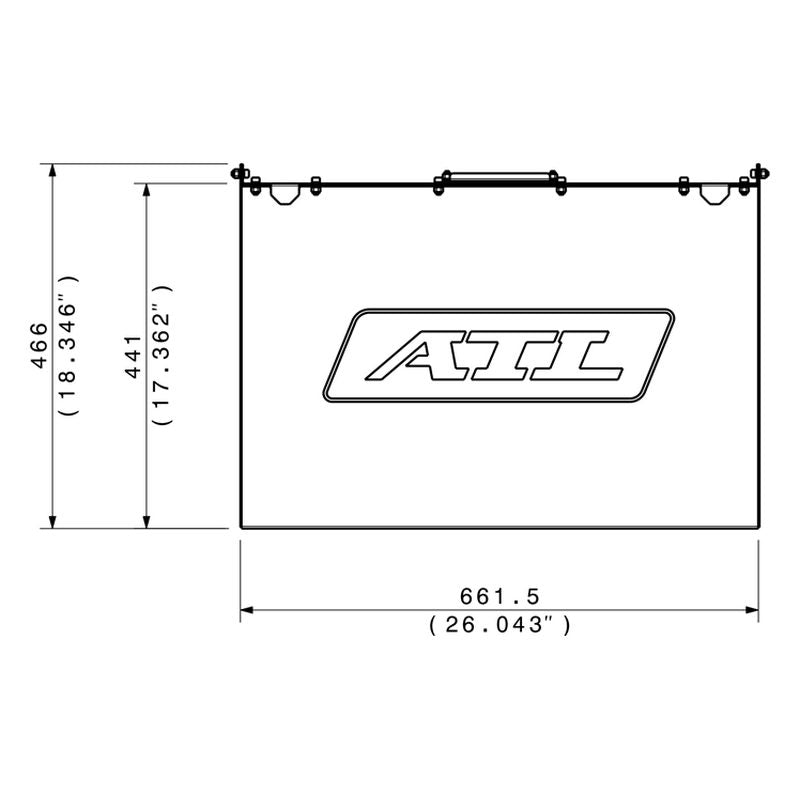 ATL kasse til Saver 170 liters benzintank. Aluminium