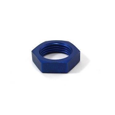 Møtrik til gennemføringsadapter -10JIC. Aluminium, blå anodiceret.