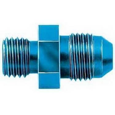 Adapter til fitting. -6JIC til M12x1.5 (han-han). Aluminium, blå anodiceret