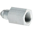-3 JIC (3/8 UNF) til 1/8 NPTF (han-hun) adaptor. Stål