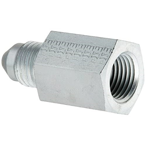 -3 JIC (3/8 UNF) til 1/8 NPTF (han-hun) adaptor. Stål