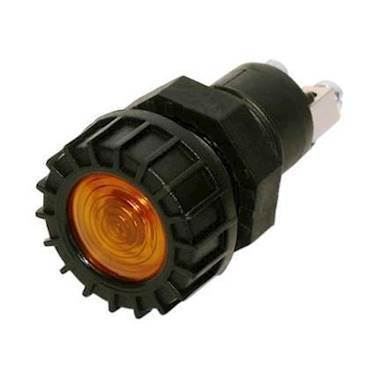 Stor lampe til f.eks. advarselslys/ladelampe. 12V/2W. Gul