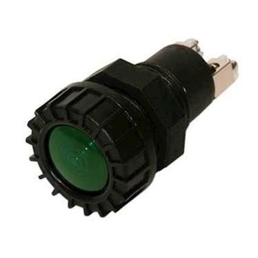 Stor lampe til f.eks. advarselslys/ladelampe. 12V/2W. Grøn