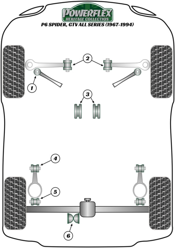 105/115 SPIDER ALL SERIES (1967-1994) - Heritage diagram