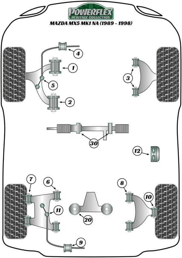 Mk1 NA (1989-1998) - Heritage diagram