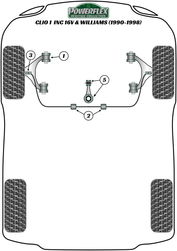 Clio I inc 16v & Williams (1990-1998) - Heritage diagram