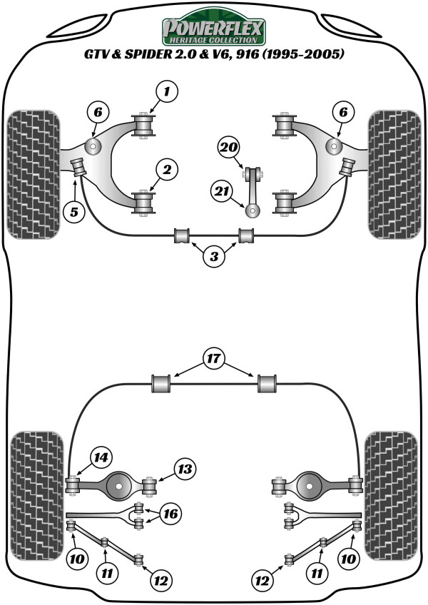 GTV & Spider 916 2.0 & V6 (1995-2005) - Heritage diagram