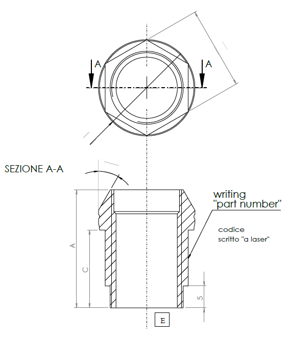 Hjulmøtrik 14mm 1.5. 27mm lang. 60 graders konus. Til 19mm top.