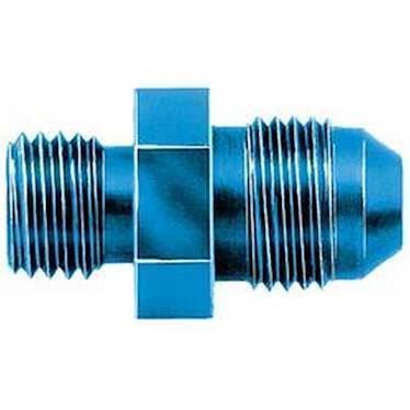 Adapter til fitting. -10JIC til 1/2BSP (han-han). Aluminium, blå anodiceret