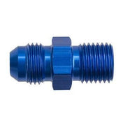 Adapter til fitting. -6JIC til M14x1.5 (han-han). Aluminium, blå anodiceret