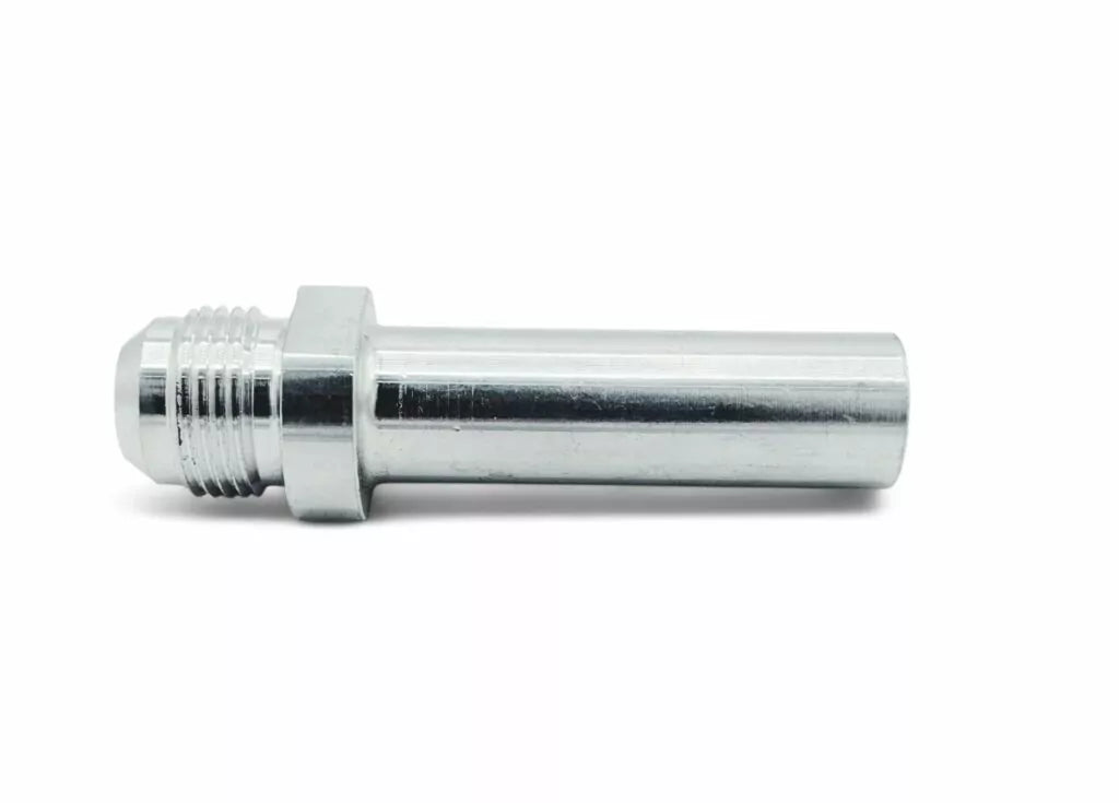 OBP forlænget svejsemuffe til fitting. -10JIC (han). Aluminium. Anvendes til påsvejsning på tanke og beholdere.