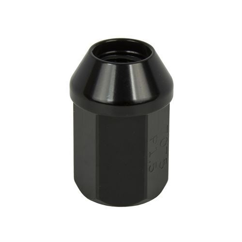 Hjulmøtrik lukket 12mm 1.25 Sort spec. 7075 aluminium