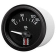 Stack Olietemperatur 60-150°C (M10x1) ur. 52mm elektrisk. 90° skala. Sort baggrund med hvidt baggrundslys og oplyst nål.