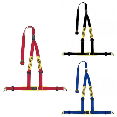 Sabelt 3 punkt sele 2"/2" incl. skulderpuder. Selejustering. ECE-godkendt. 3 farve muligheder