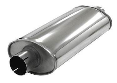 Simons lyddæmper 'BIG 63' ovalt 115/185mm længde 420mm (uden muffer) (rustfrit stål)