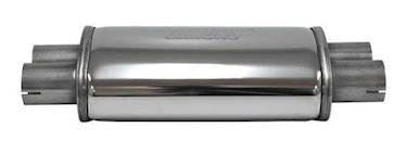 Simons lyddæmper 'Duo 51' ovalt 115/185mm længde 315mm (uden muffer) (rustfrit stål)