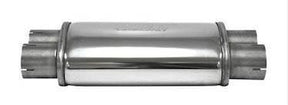 Simons lyddæmper 'Duo 63' med 4 ind-/afgange i 63.5mm, ovalt 150/185mm længde 320mm (uden muffer) (rustfrit stål)