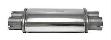 Simons lyddæmper 'Duo 63' med 4 ind-/afgange i 63.5mm, ovalt 150/185mm længde 320mm (uden muffer) (rustfrit stål)