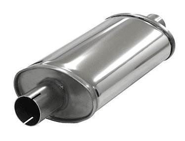 Simons lyddæmper 'SMALL 51' ovalt 100/165mm længde 320mm (uden muffer) (rustfrit stål)