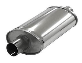 Simons lyddæmper 'SMALL 51' ovalt 100/165mm længde 320mm (uden muffer) (rustfrit stål)