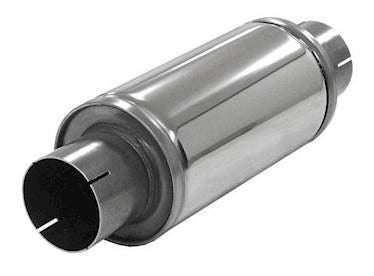 Simons lyddæmper 'TURBONETT 76' rundt 125mm længde 250mm (uden muffer) (rustfrit stål)