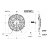 Spal 11" (280mm) suge blæser, universal 12V