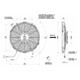 Spal 12" (305mm) suge blæser, universal 12V.