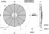 Spal 15" (385mm) blæser, universal 12V.