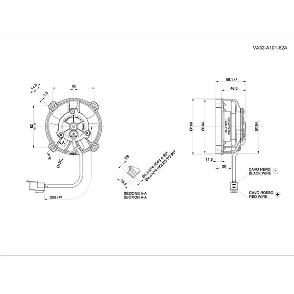 Spal 3,5" (96mm) suge blæser, universal 12V.