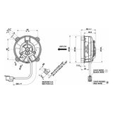 Spal 3,5" (96mm) blæser, universal 12V.