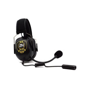 Zeronoise headset til intercom med hun Nexus stik og spiral kabel. Fleksibel mikrofon arm