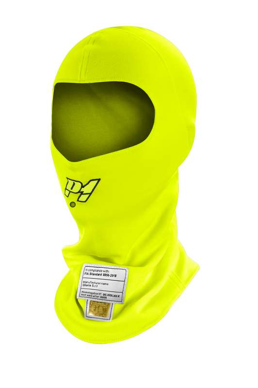P1 balaclava model Air. One-size. Åbent ansigt. Neongul eller fuchsia. FIA-8856-2018-godkendt