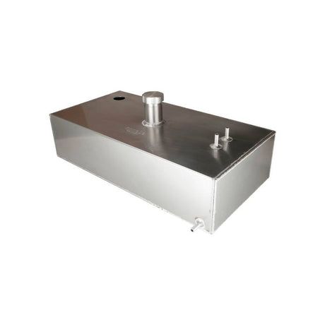 OBP benzintank. 18 liter. Aluminium. AN10 fittings. 150mm x 250mm x 490mm
