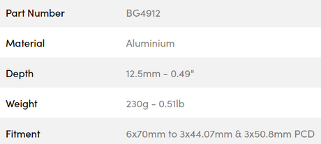 B-G Racing rat adaptor MOMO 6x70 til AMERICA 3x50.8 PCD (med bolte)
