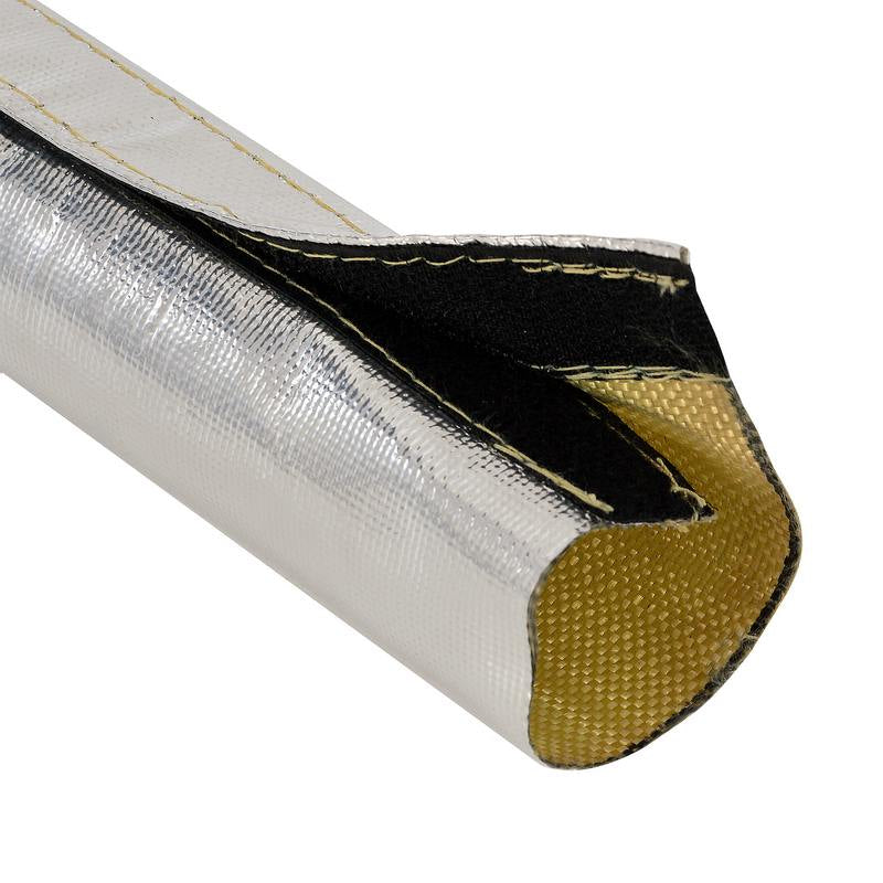 Alu glasfiber rørisolering med velcro. 1 meter lang. Flere størrelser