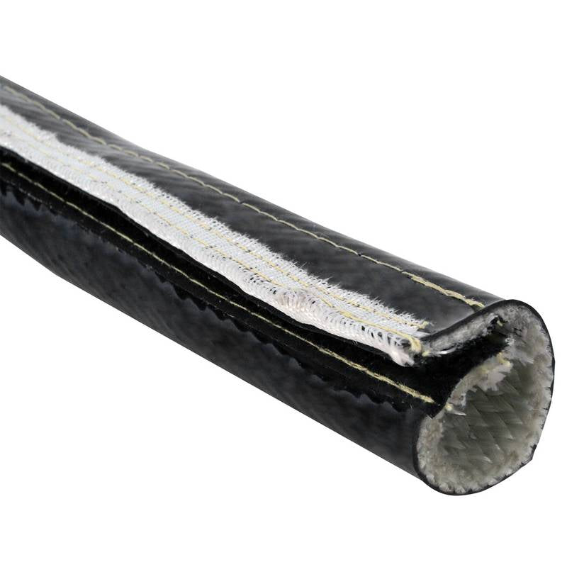 Sort silikone rørisolering med velcro. 1 meter lang. Flere størrelser