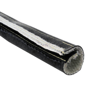 Sort silikone rørisolering med velcro. 1 meter lang. Flere størrelser