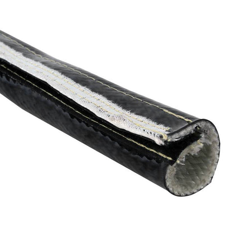 Sort silikone rørisolering med velcro. 1 meter lang. Flere størrelser
