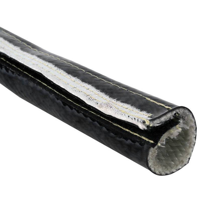 Sort silikone rørisolering med velcro. 1 meter lang. Flere størrelser