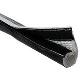 Sort silikone rørisolering med velcro. 1 meter lang. Flere størrelser